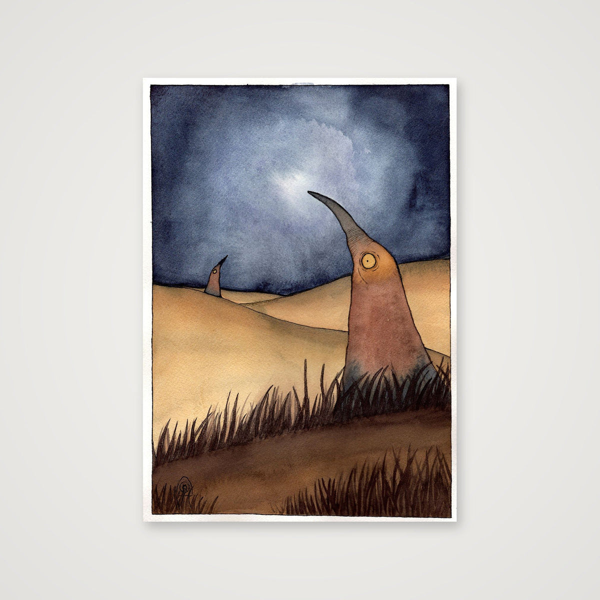 Two Odd Birds — A3 (30×42cm, 12×17") Print only